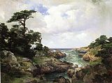 Thomas Moran Canvas Paintings - Monterey Coast I